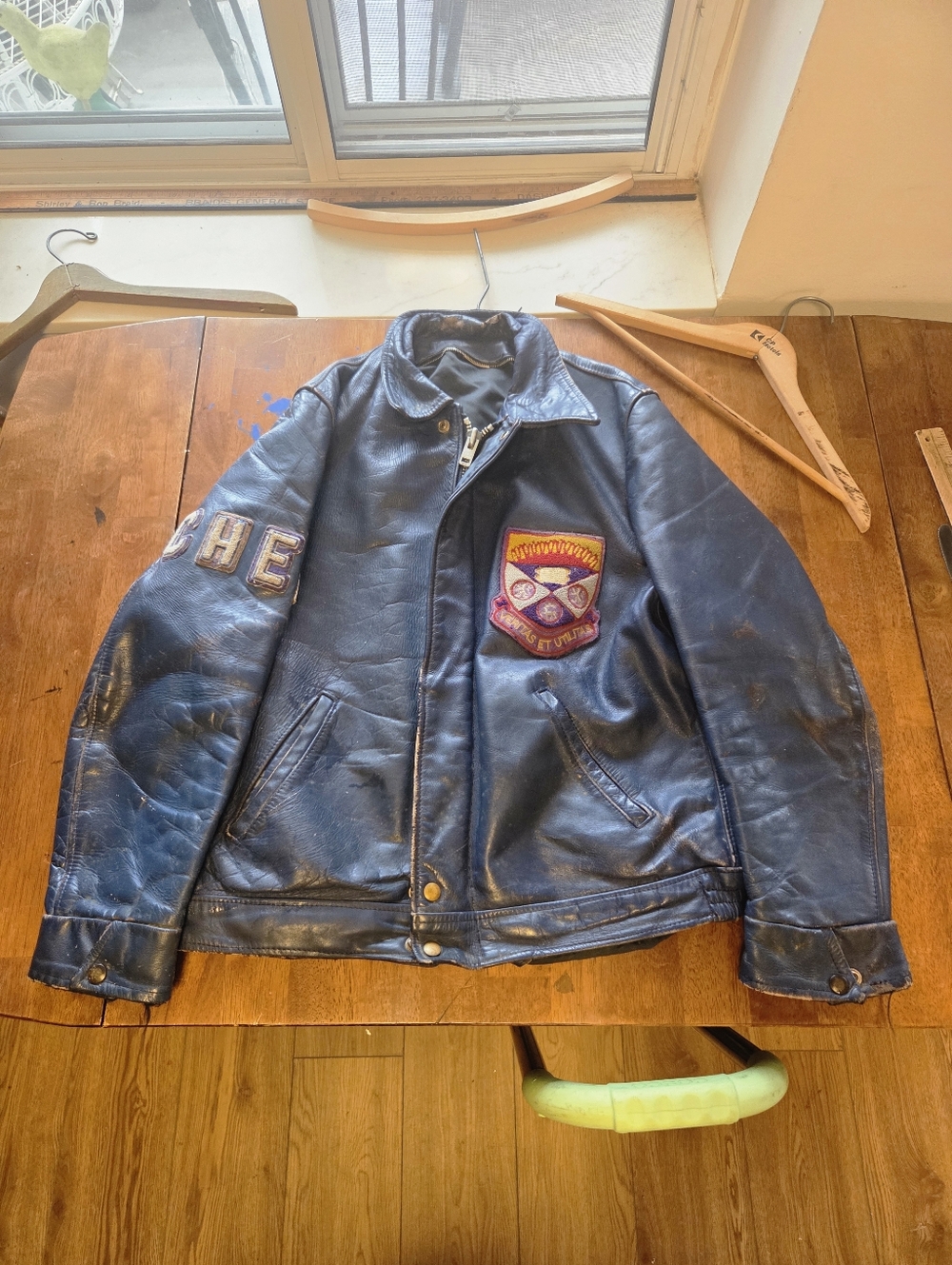 Vintage 1970s Western University Engineering Leather Varsity Jacket - Chemical E